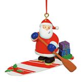 Resin Ornament - Paddleboarding Santa