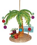 Glittered Metal Ornament - Palm