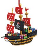 Resin Ornament - Black Pirate Ship