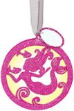 Light-Up Glitter Disk Ornament - Mermaid