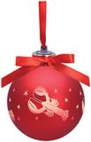 Light-up Frosted Glass Ball Ornament - Lobster