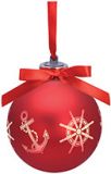 Light-up Frosted Glass Ball Ornament - Anchor
