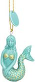 Ceramic Ornament - Turquoise & Gold Mermaid