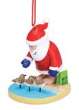 Resin Ornament -Santa with Sandpipers