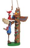 Resin Ornament - Totem Pole with Santa and Moose
