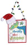 Sign Ornament - Christmas Mermaid - Naughty, Nice
