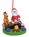 Resin Ornament - Santa and Reindeer By Fire