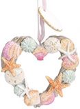 Resin Ornament - Driftwood and Shells Heart Wreath
