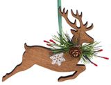 Diecut Wood Ornament - Leaping Deer