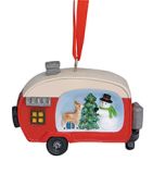 Resin Ornament - Snowman and Deer in Camper