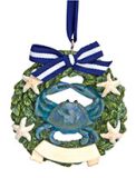 Resin Ornament - Blue Crab in Wreath