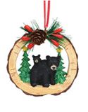 Resin Ornament - Wood Slice Bear