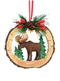 Resin Ornament - Wood Slice Moose