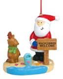 Resin Ornament - Santa Beachcombing with Friend