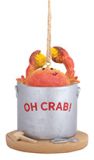 Resin Ornament - Crab In Pot
