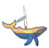 Laser Cut Wood Ornament - Whale Scene
