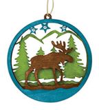 Laser Cut Wood Ornament - Moose