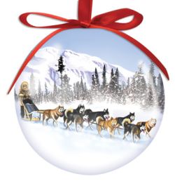 Dog sled christmas ornament Clearance