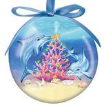 Ball Ornament - Dolphins And Coral Tree
