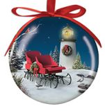Light-Up Ball Ornament - Lighthouse Sleigh