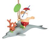Resin Ornament - Santa Riding Dolphin 