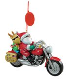 Resin Ornament - Santa on a Harley