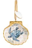 Resin Ornament - Decorated Scallop Playa Turtle