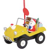 Resin Ornament- Santa & Friend In Dune Buggy