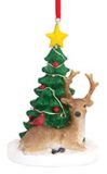 Light-up Resin Ornament - Deer And Tree
