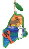 Laser Cut Wood Ornament - Maine Scene