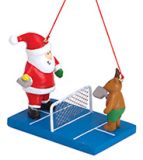 Resin Ornament - Santa Playing Pickleball With Friend