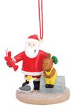 Resin Ornament - Santa and Friend Lobstering