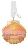 Resin Ornament - Decorated Scallop Shell Sunset Beach