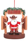 Resin Ornament - Santa At Saloon