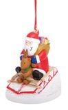 Resin Ornament - Santa Sledding with a Friend