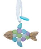 Resin Ornament - Driftwood and Sea Glass Fish