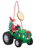 Resin Ornament - Santa On Tractor With Tree